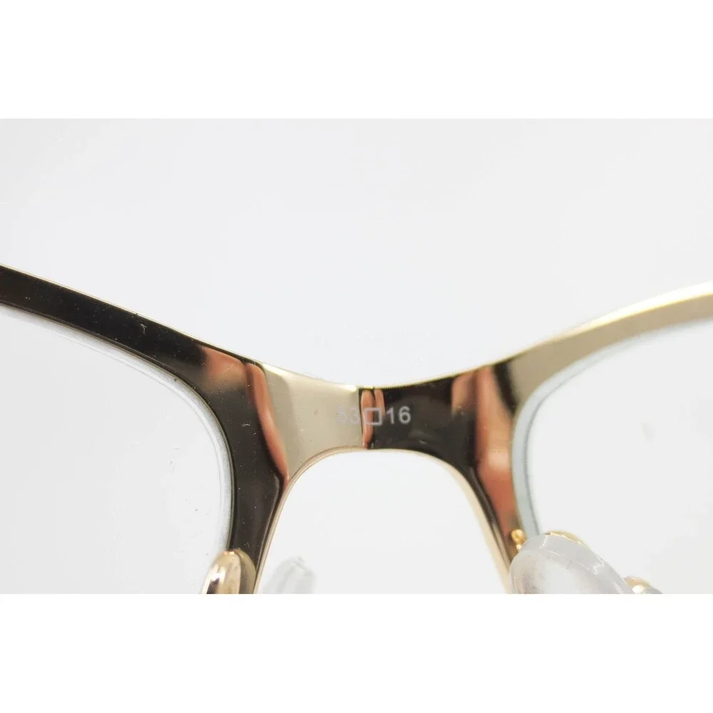 Chelsea Morgan CM 20228 Navy Gold Cat Eye Eyeglasses Frames 53-16-140 Womens